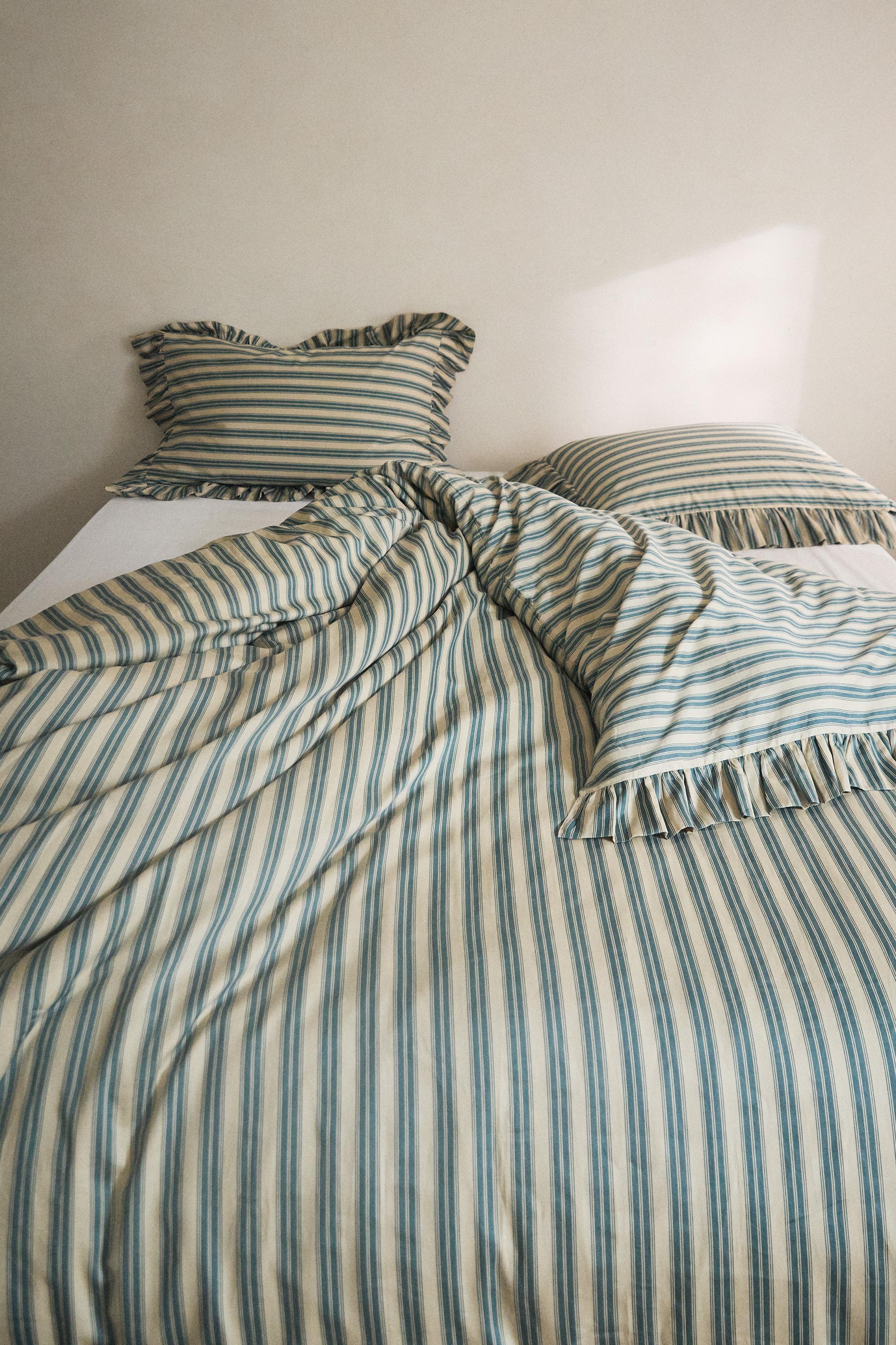 STRIPED RUFFLE DUVET COVER | KATHARINE POLE